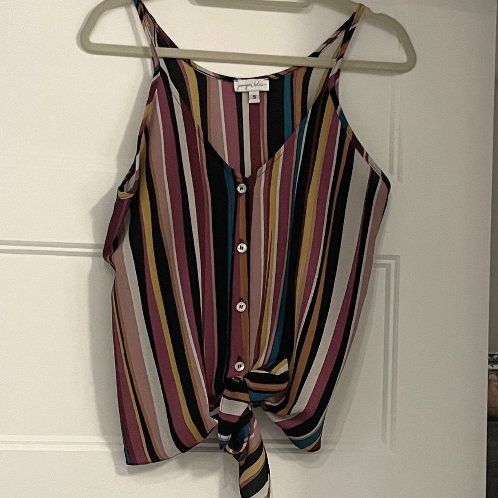 Multi-Color Stripe Tank Top Blouse